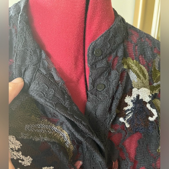 DARK NAVY LACE ALL SAINTS EMBROIDERED TANK TOP - Picture 3 of 12